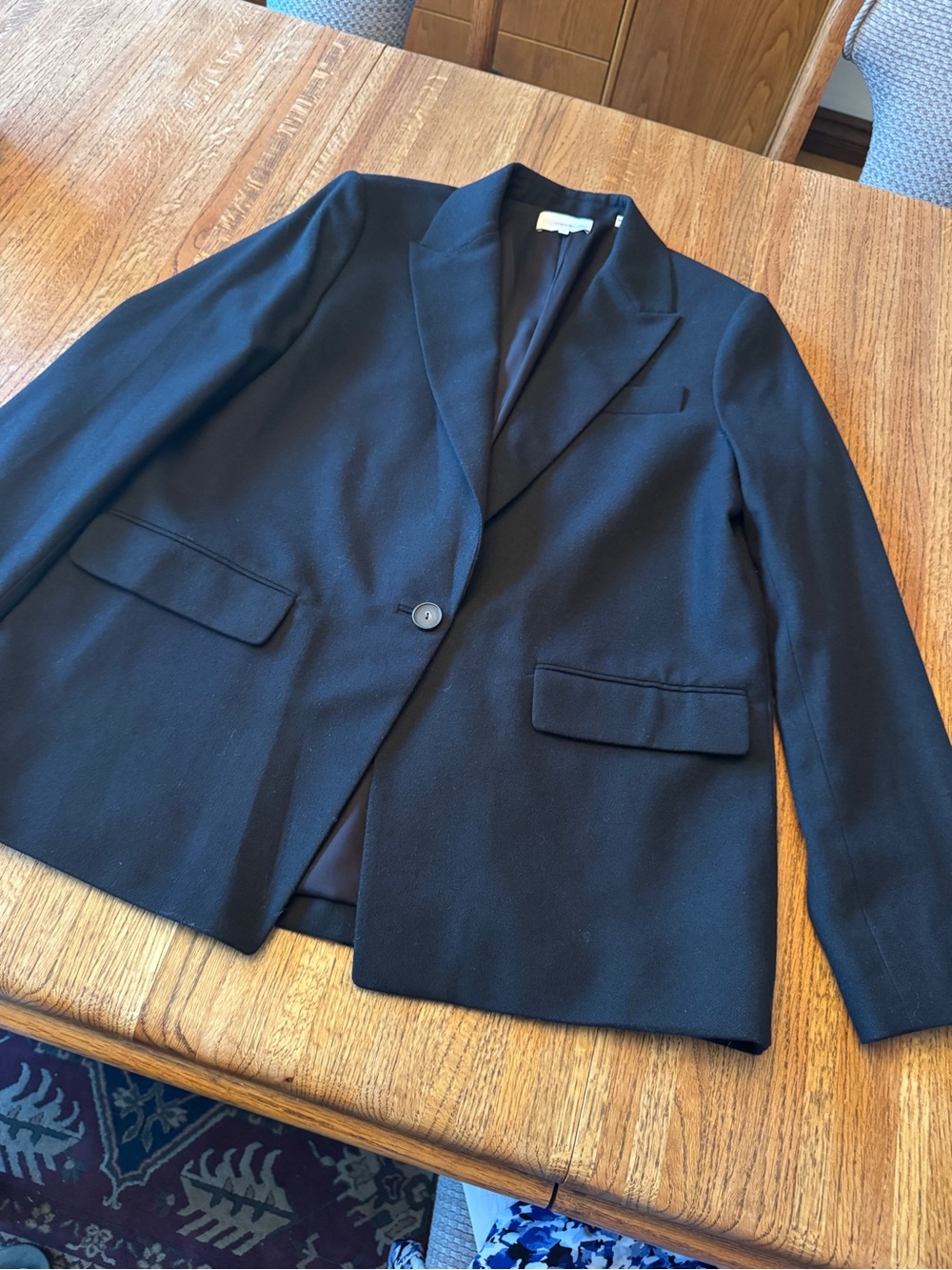 Vince Black Fine Suiting Wool Blend Single-Button Blazer Jacket - Size 12 - Picture 2 of 11